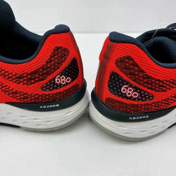 NEW BALANCE RUNNING SHOES, US MEN’S SIZE 10, TOP IS RED AND NAVY BLUE COLOR - Picture 8 of 16